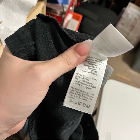 J. Crew 2023 Seaside Pants Linen Blend Black Large Petite LP V2 - Picture 6 of 10